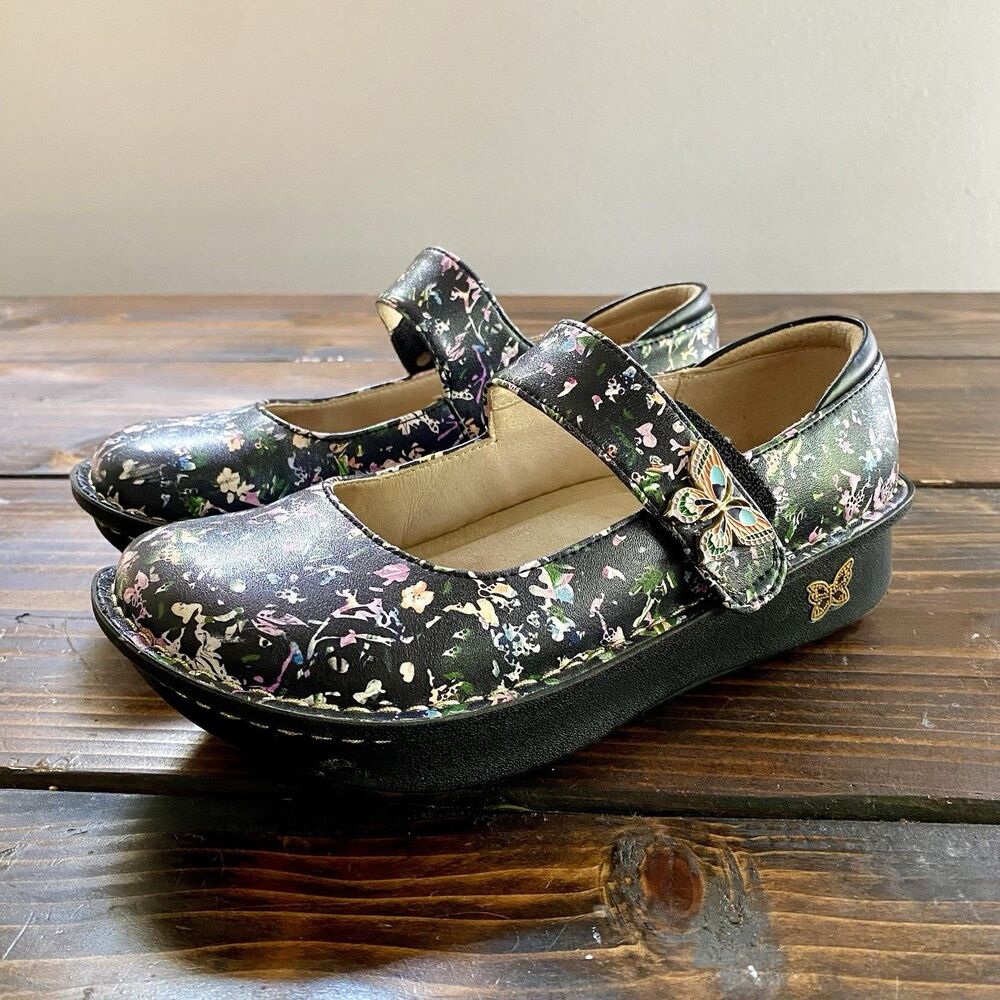 ALEGRIA PALoma ROMANTICAL Butterfly Floral Mary Jane Shoes US 7/37